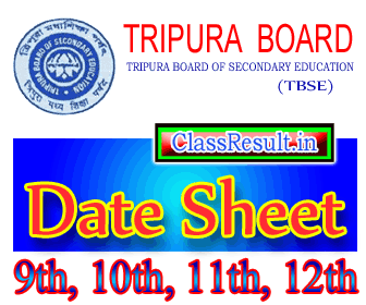 tbse Date Sheet 2023 class 10th Class, 12th, HSE, Plus Two, +2 Routine